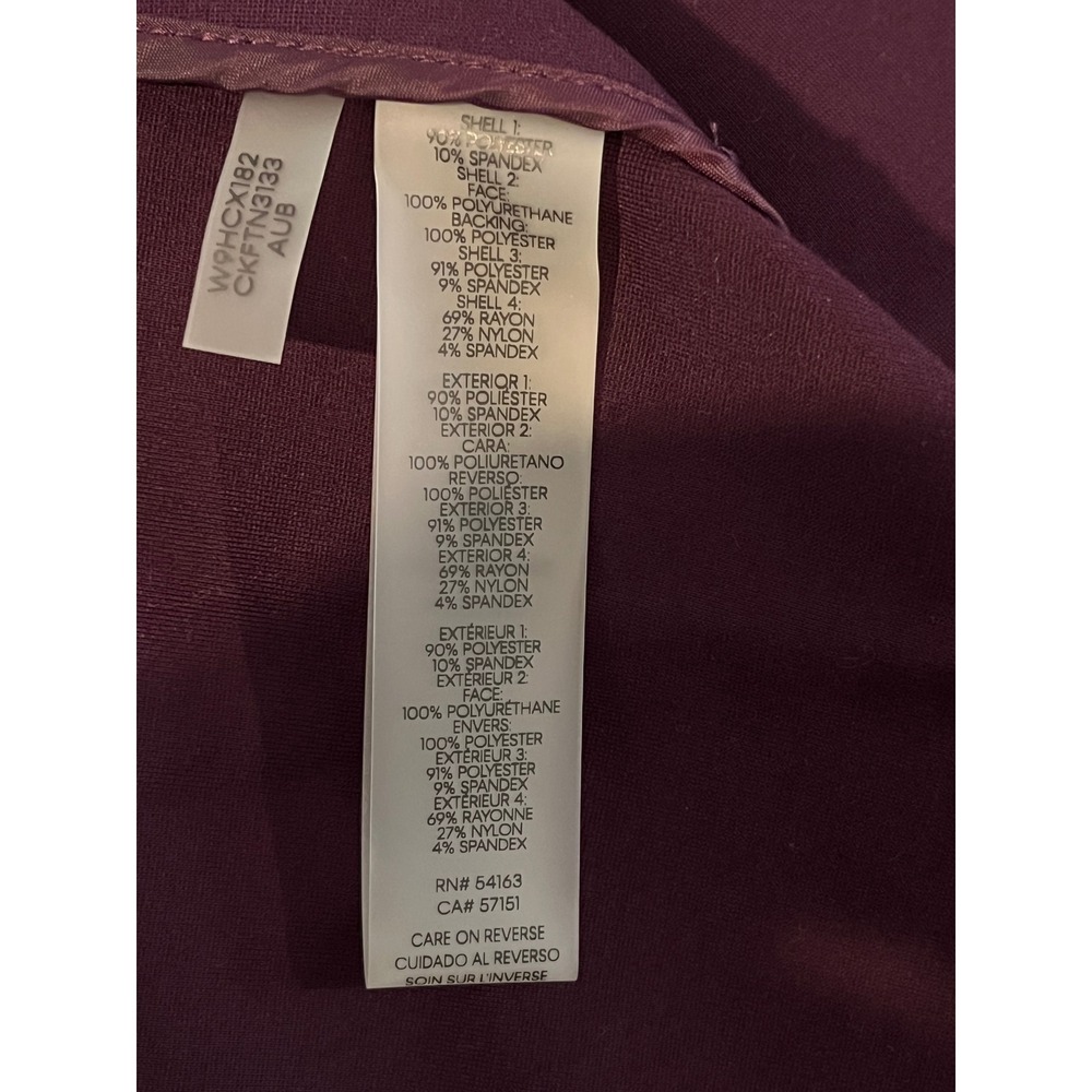 NWT Calvin Klein Mixed Media Plum Faux Suede Leather Velvet Long Jacket Size 16W - Picture 4 of 7